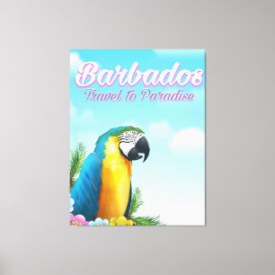 Lienzo Cartel de viaje del loro de Barbados