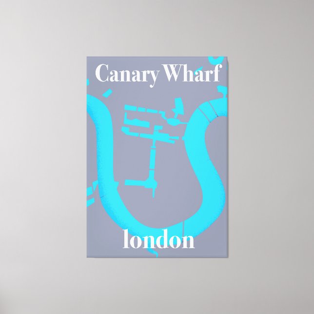 Lienzo cartel de viaje del mapa de canary wharf london (Anverso)