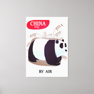 Lienzo Cartel de viaje del panda de China