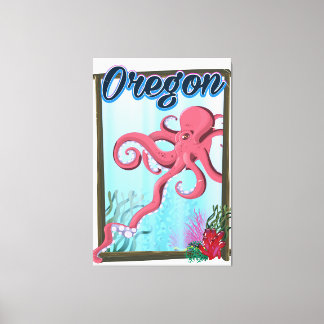 Lienzo Cartel de viaje del pulpo de Oregón.