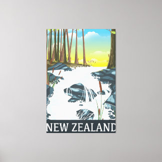 Lienzo Cartel de viaje del río de Nueva Zelanda