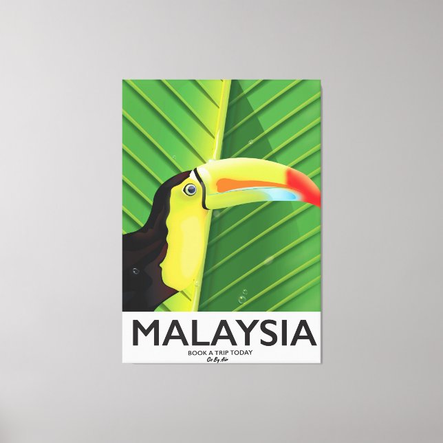 Lienzo Cartel de viaje del tucán de Malasia (Anverso)