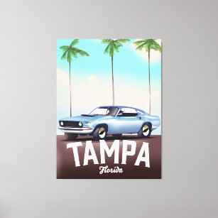 Lienzo Cartel de viaje en coche de Tampa Florida