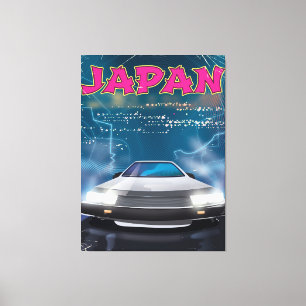 Lienzo cartel de viaje en coche por Japón