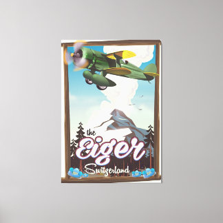 Lienzo Cartel de viaje en la montaña Eiger, Suiza