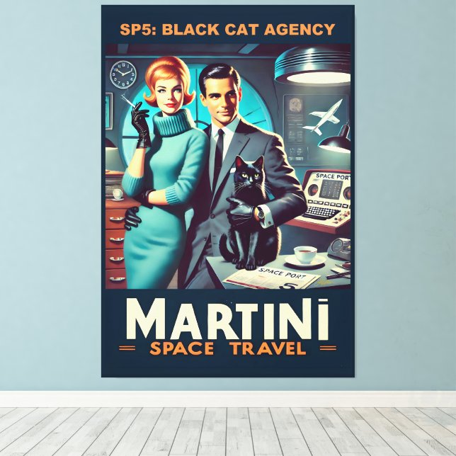 Lienzo Cartel de viaje espacial Martini SP5: Agencia de g (Insitu (piso de madera))