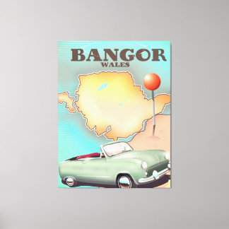 Lienzo Cartel de viaje estilo vintage de Bangor Wales