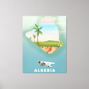 Lienzo Cartel de viaje ilustrado de Argelia.