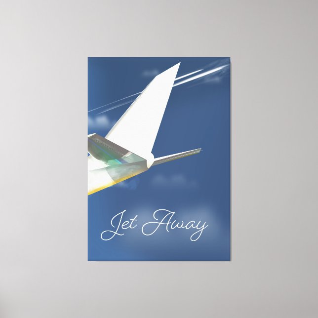 Lienzo Cartel de viaje Jet Away. (Anverso)