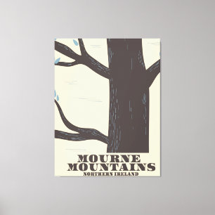 Lienzo cartel de viaje montañas mourne irlanda del norte