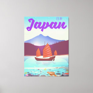Lienzo cartel de viaje paisaje japonés