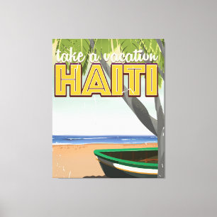 Lienzo Cartel de viaje para tomar unas vacaciones en Hait