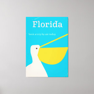 Lienzo Cartel de viaje pintado en Florida Pelican