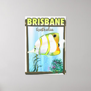 Lienzo Cartel de viaje tropical de Brisbane Australia