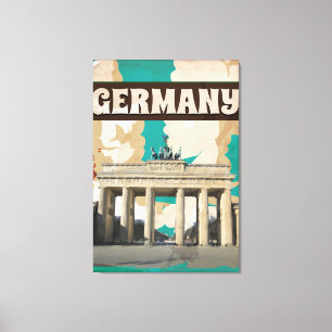 LIENZO CARTEL DE VIAJE VINTAGE ALEMANIA