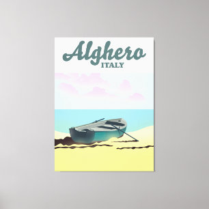 Lienzo Cartel de viaje vintage de Alghero Italia