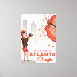 Lienzo Cartel de viaje vintage de Atlanta Georgia
