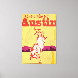 Lienzo Cartel de viaje vintage de Austin Texas
