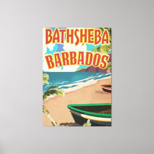 Lienzo cartel de viaje vintage de Bathsheba Barbados