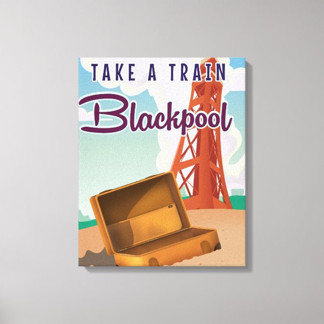 Lienzo Cartel de viaje vintage de Blackpool (Anverso)