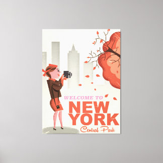 Lienzo Cartel de viaje vintage de Central Park de Nueva Y