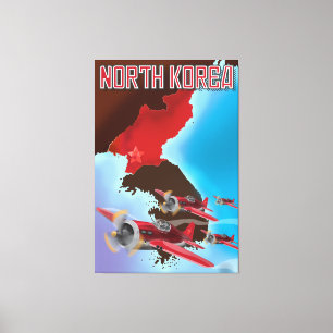 Lienzo Cartel de viaje vintage de Corea del Norte.
