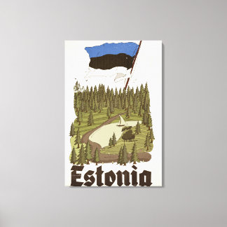 Lienzo Cartel de viaje vintage de Estonia