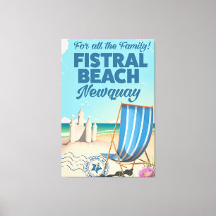 Lienzo Cartel de viaje vintage de Fistral Beach Newquay