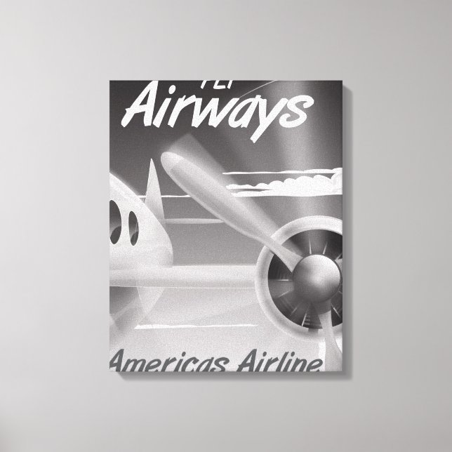 Lienzo Cartel de viaje vintage de Fly Airways (Anverso)