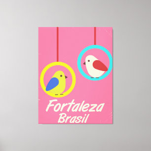 Lienzo Cartel de viaje vintage de Fortaleza Brasil