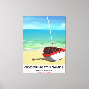 Lienzo Cartel de viaje vintage de Goodrington Sands Devon