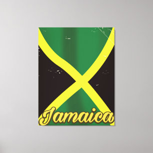 Lienzo Cartel de viaje vintage de la bandera de Jamaica