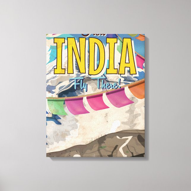 Lienzo Cartel de viaje vintage de la India (Anverso)