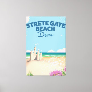 Lienzo Cartel de viaje vintage de la playa de Strete Gate