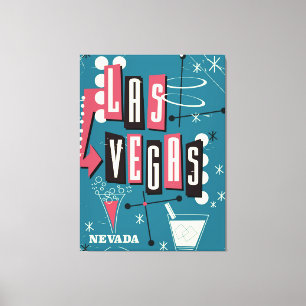 Lienzo Cartel de viaje vintage de Las Vegas nevada