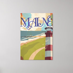 Lienzo Cartel de viaje vintage de Maine
