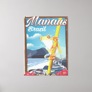 Lienzo Cartel de viaje vintage de Manaus Brasil