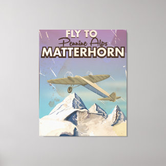 Lienzo Cartel de viaje vintage de Matterhorn, Alpes Penin