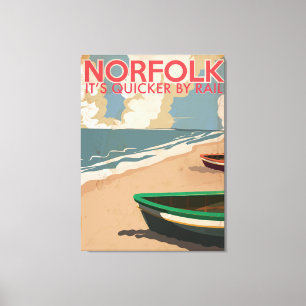 Lienzo Cartel de viaje vintage de Norfolk, Inglaterra