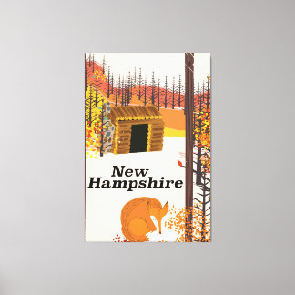 Lienzo Cartel de viaje vintage de Nuevo Hampshire EE. UU.