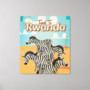 Lienzo Cartel de viaje vintage de Ruanda