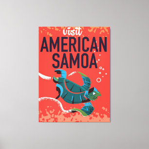 Lienzo Cartel de viaje vintage de Samoa Americana
