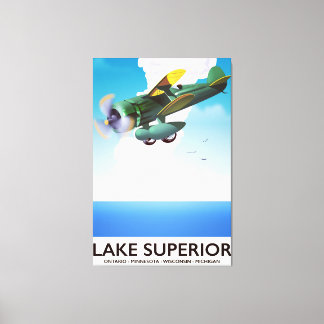 Lienzo Cartel de viaje vintage del lago Superior
