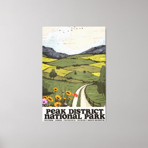 Lienzo Cartel de viaje vintage del Parque Nacional Peak D