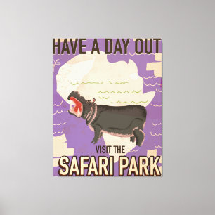 Lienzo Cartel de viaje vintage del Parque Safari.