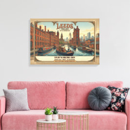 Lienzo Cartel de viaje vintage Leeds Inglaterra