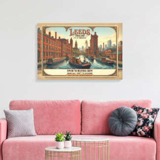 Lienzo Cartel de viaje vintage Leeds Inglaterra