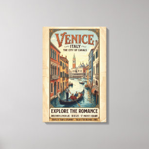 Lienzo Cartel de viaje vintage Venecia Italia