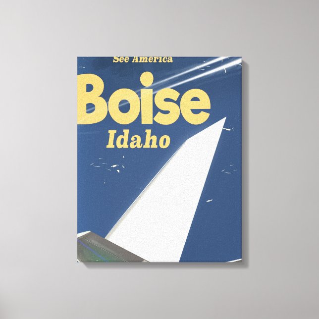 Lienzo cartel de vuelo Boise Idaho (Anverso)