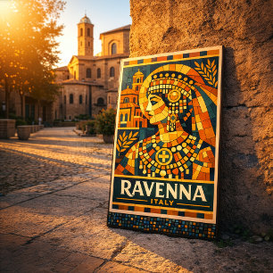 Lienzo Cartel del mosaico bizantino de la emperatriz de R